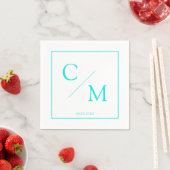 En Papier Simple et élégante serviette monogramme (En situation)