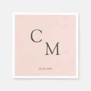 En Papier Simple et élégante serviette monogramme