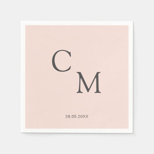 En Papier Simple et élégante serviette monogramme (Devant)