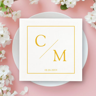 En Papier Simple et élégante serviette monogramme