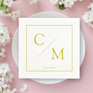 En Papier Simple et élégante serviette monogramme