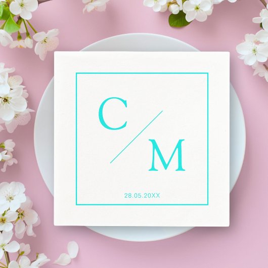 En Papier Simple et élégante serviette monogramme