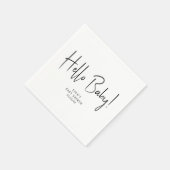 En Papier Simple moderne Neutral Hello Baby shower serviette (Coin)
