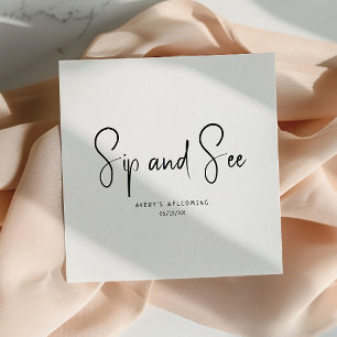 En Papier Sip Neutre Simple Et Moderne Et Voir Les Serviette