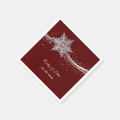 En Papier snowflakes rouge Silver - serviette mariage person (Coin)