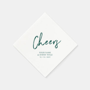 En Papier Tchin-Tchin   Lettre Verte Personnalisée Serviette