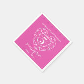 En Papier Tourmaline rose anniversaire 5 ans amour serviette (Coin)