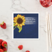 En Papier Tournesol/ mariage bleu serviette (En situation)