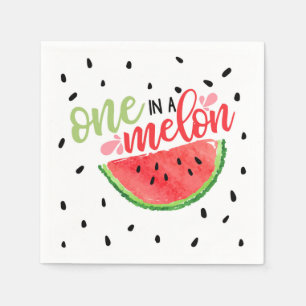 En Papier Un dans une serviette d'anniversaire de melon -
