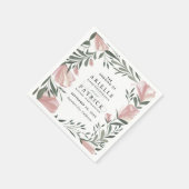 En Papier Verdure fleurie Vintage Rustique Mariage serviette (Coin)