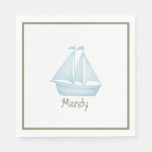 En Papier Voile nautique upsherin serviette