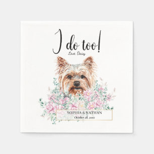 En Papier Yorkshire Terrier Chien Mariage Cocktail Serviette