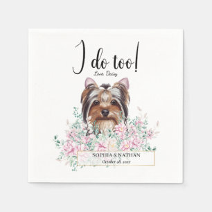 En Papier Yorkshire Terrier Chien Mariage Cocktail Serviette