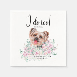 En Papier Yorkshire Terrier Chien Mariage Cocktail Serviette