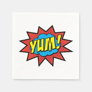 En Papier YUM rouge de serviette de cocktail