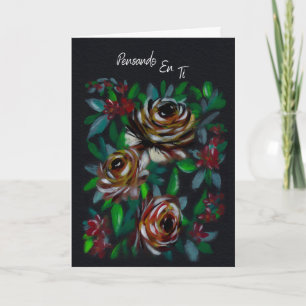 En pensant à Toi Carte de Condoléances Florale