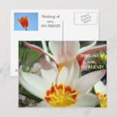 EN PENSÉE POUR VOUS, MON AMI ! Carte Postale Fleur (Devant / Derrière)