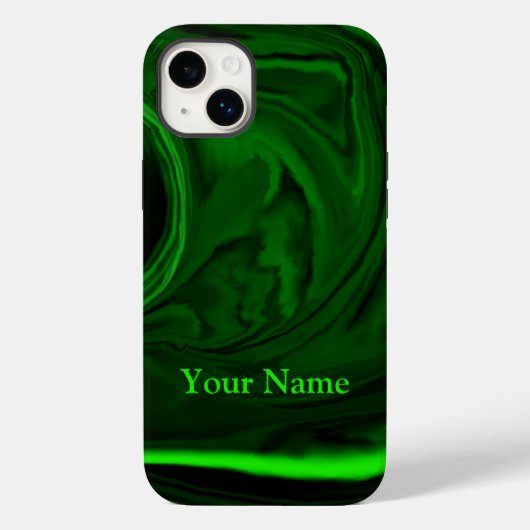 en pierre de malachite verte, Coque personnalisé-M (Verso)