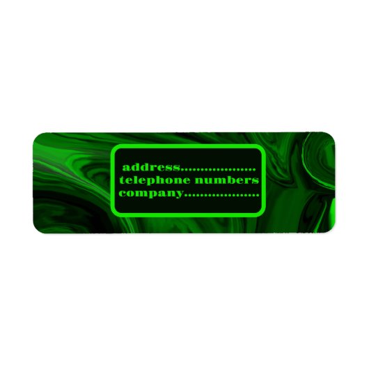 en pierre de malachite verte, étiquette personnali (Devant)