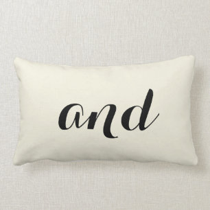 "En" Pillow met gestreept rug-off wit Kussen