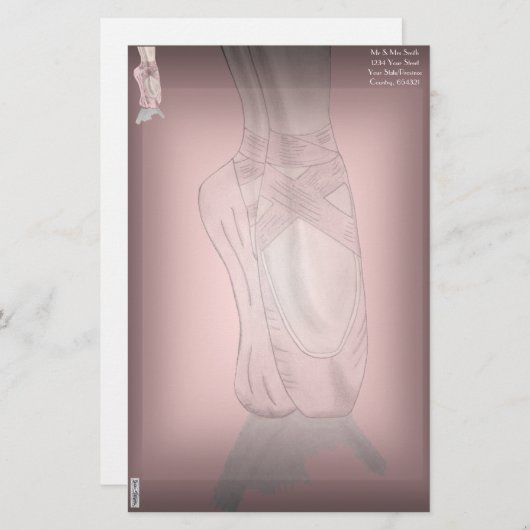 En pointe briefpapier (Voorkant / Achterkant)