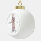 En pointe keramische bal ornament (Rechts)