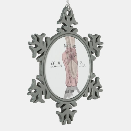 En pointe tin sneeuwvlok ornament (Links)