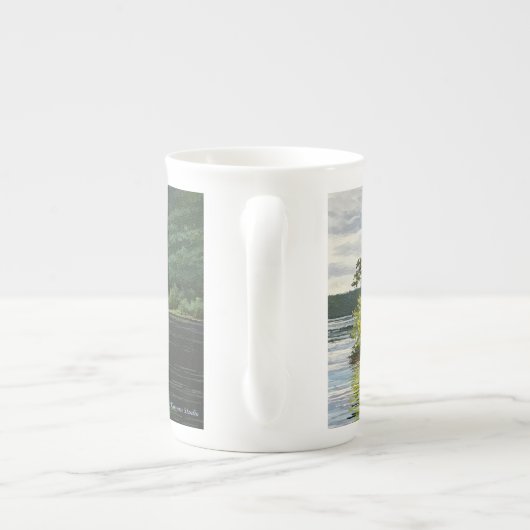 En Porcelaine Étang d'orignaux - tasse (Dos)