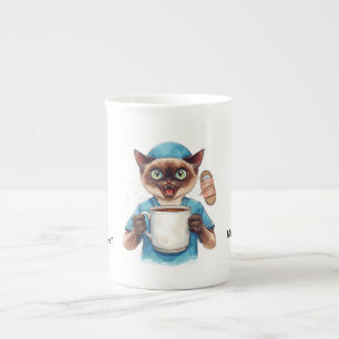 En Porcelaine Infirmière prenant une tasse de café