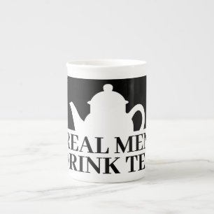 En Porcelaine Les vrais hommes boivent du thé drôle de tasse p