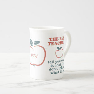 En Porcelaine MEILLEURS ENSEIGNANTS tasse monogramme personnalis