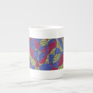 En Porcelaine Sahar Tasse à motif abstrait coloré dessiné à la