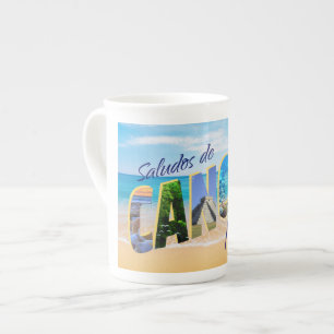 En Porcelaine Saludos de Cancun - salutations de tasse de tasse