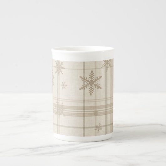 En Porcelaine Tasse à carreaux Gingham flocon de neige – Ferme N (Devant)