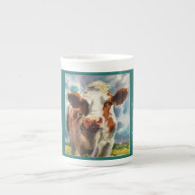 Tasse avec l'aquarelle de vache