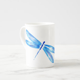 En Porcelaine Tasse bleue et pourpre unique de libellule