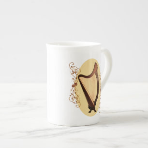 En Porcelaine Tasse celtique d'harpe