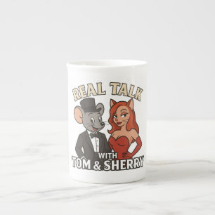 En Porcelaine Tasse de café avec dessin animé Real Talk avec Tom