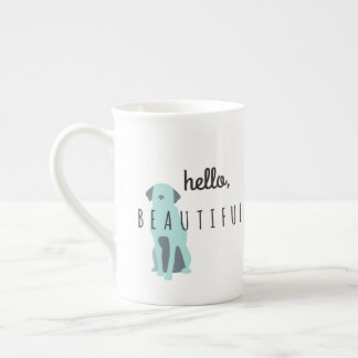 En Porcelaine Tasse de café - bonjour, beau - pour elle
