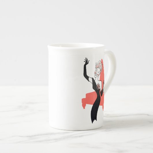 En Porcelaine Tasse de caricature de Hildegarde (Devant droit)