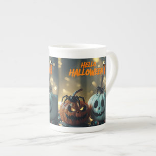 En Porcelaine Tasse de Citrouille Hello Halloween!