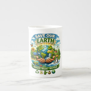 En Porcelaine Tasse de conception écologique pour sauver notre T