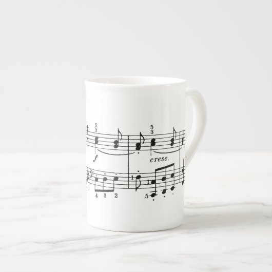 En Porcelaine Tasse de la Chine de notes musicales (Devant droit)