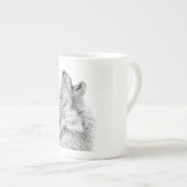 En Porcelaine Tasse de loup d'hurlement (Devant droit)