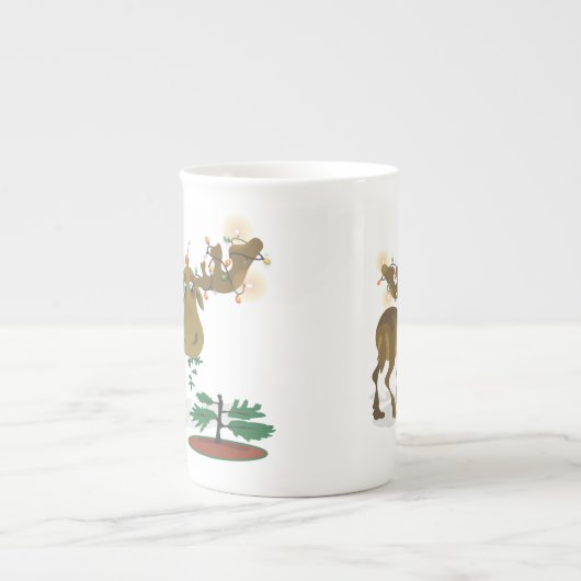 En Porcelaine Tasse de Moose~specialty de Noël (Devant)
