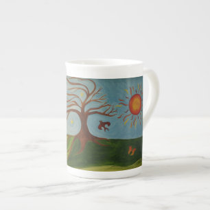 En Porcelaine Tasse de véritables couleurs