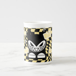 En Porcelaine Tasse drôle inspirée de Labubou jaune Mignonne e