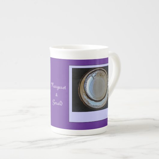 En Porcelaine tasse nuptiale de douche de goûter (Devant droit)