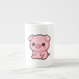 En Porcelaine Tasse spéciale bébé cochon mignon