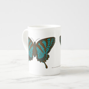 En Porcelaine Tasse spéciale Papillon swallowtail indigène